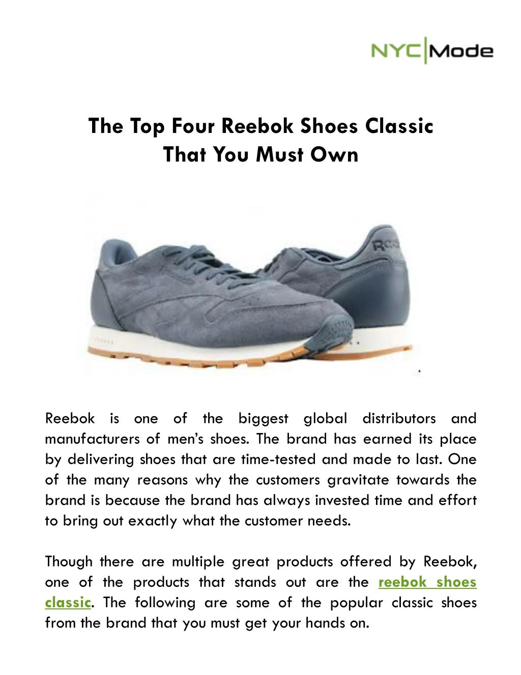 the top four reebok shoes classic that you must