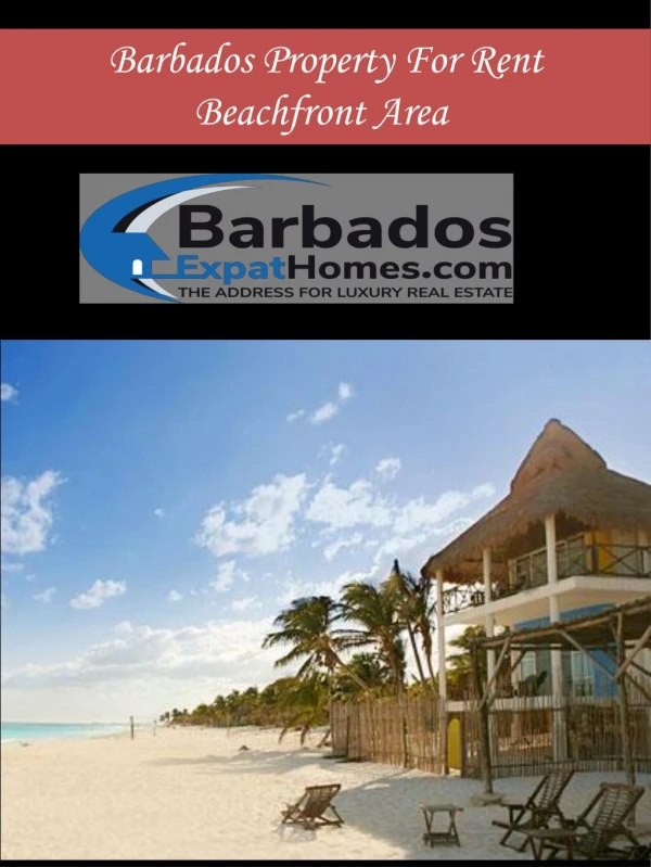 Barbados Property For Rent Beachfront Area