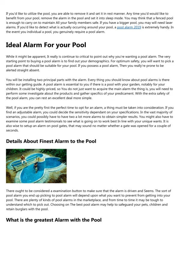 Pool Alarm Systems