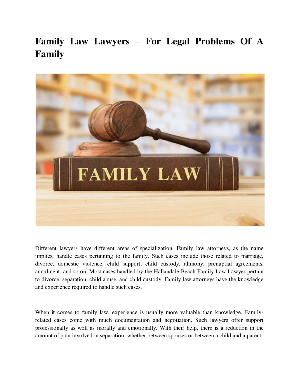 family law lawyers for legal problems of a family
