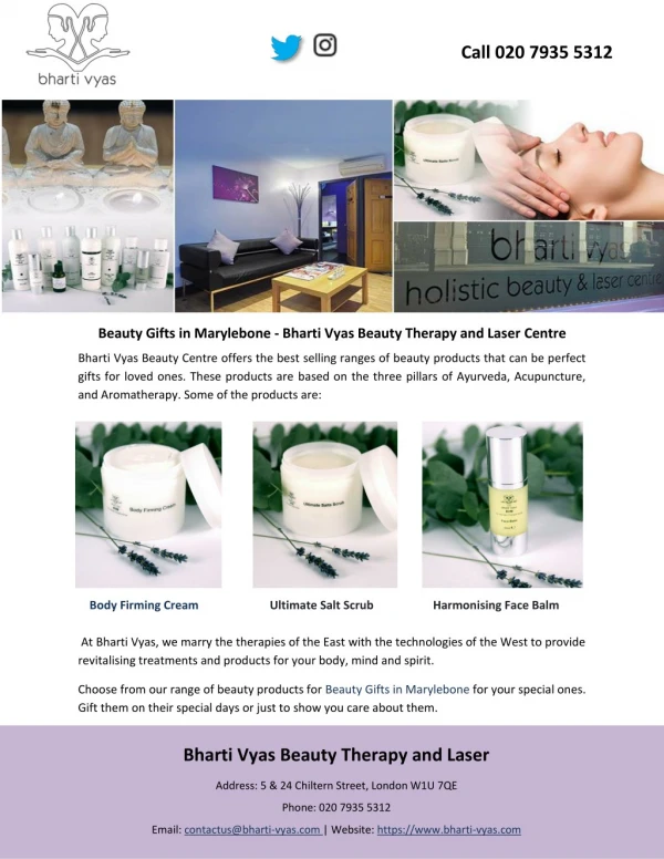Beauty Gifts in Marylebone - Bharti Vyas Beauty Therapy and Laser Centre