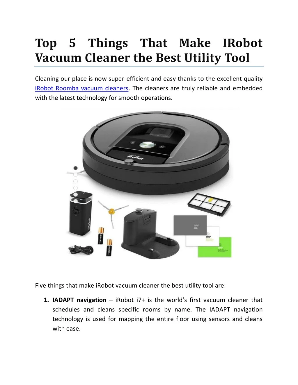 top 5 things that make irobot vacuum cleaner