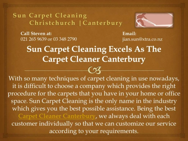 Sun Carpet Cleaning Excels As The Carpet Cleaner Canterbury