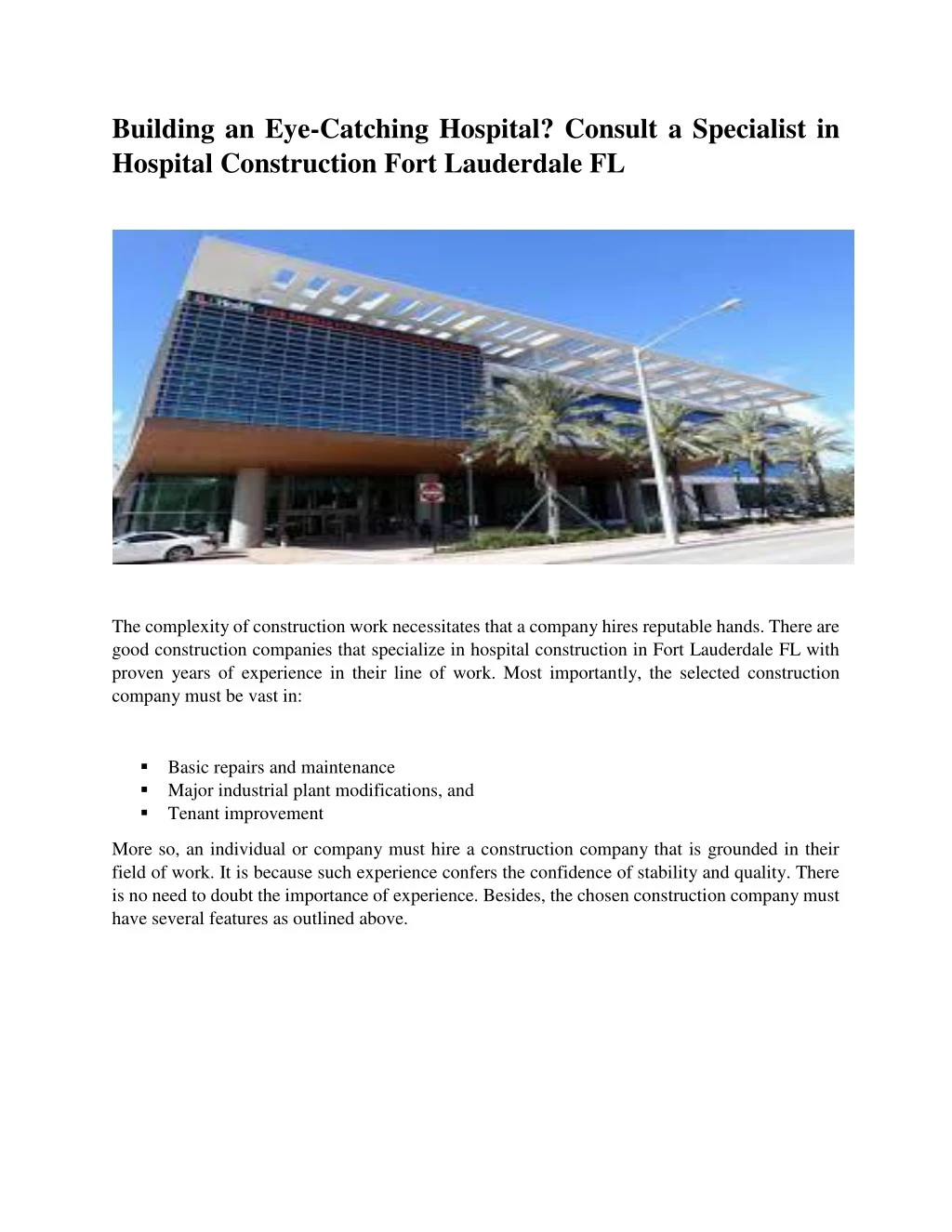 building an eye catching hospital consult
