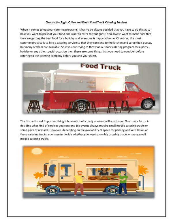 Choose the Right Office and Event Food Truck Catering Services
