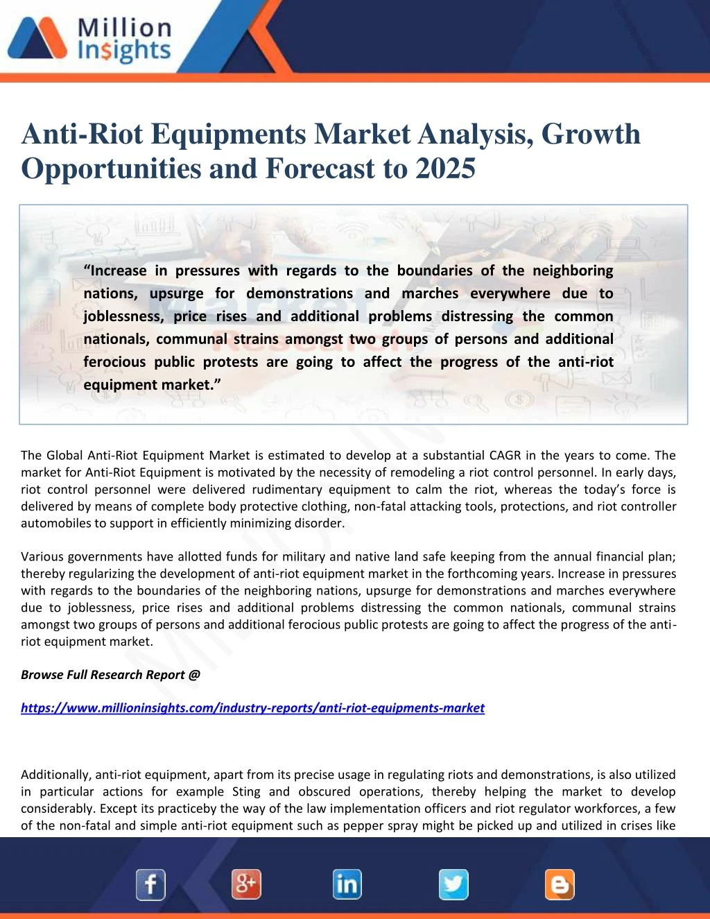 anti riot equipments market analysis growth