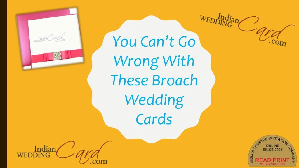you can t go wrong with these broach wedding cards