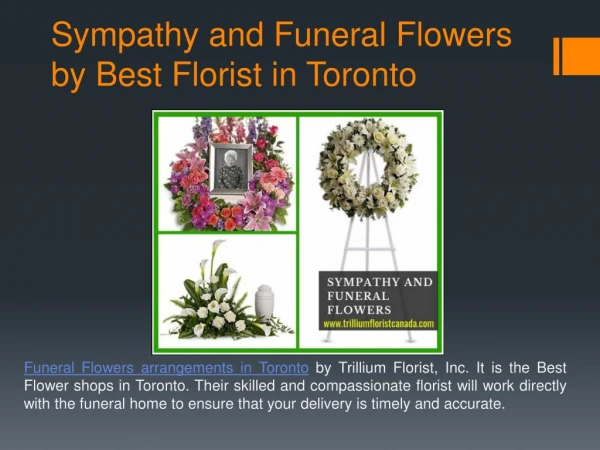 Sympathy and Funeral Flowers by Best Flower Shops in Toronto