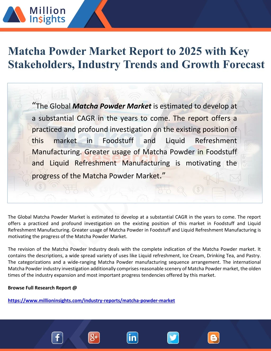 matcha powder market report to 2025 with