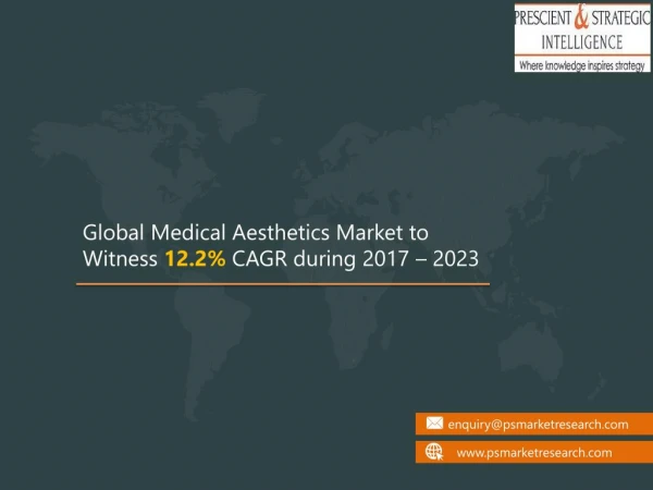 Medical Aesthetics Market to Grow at a Stable Rate During the Forecast Period