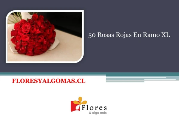 50 Rosas Rojas En Ramo XL- Floresyalgomas Chile