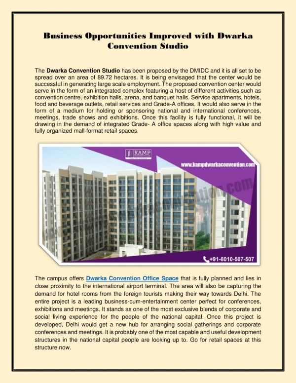 Business Opportunities Improved with Dwarka Convention Studio