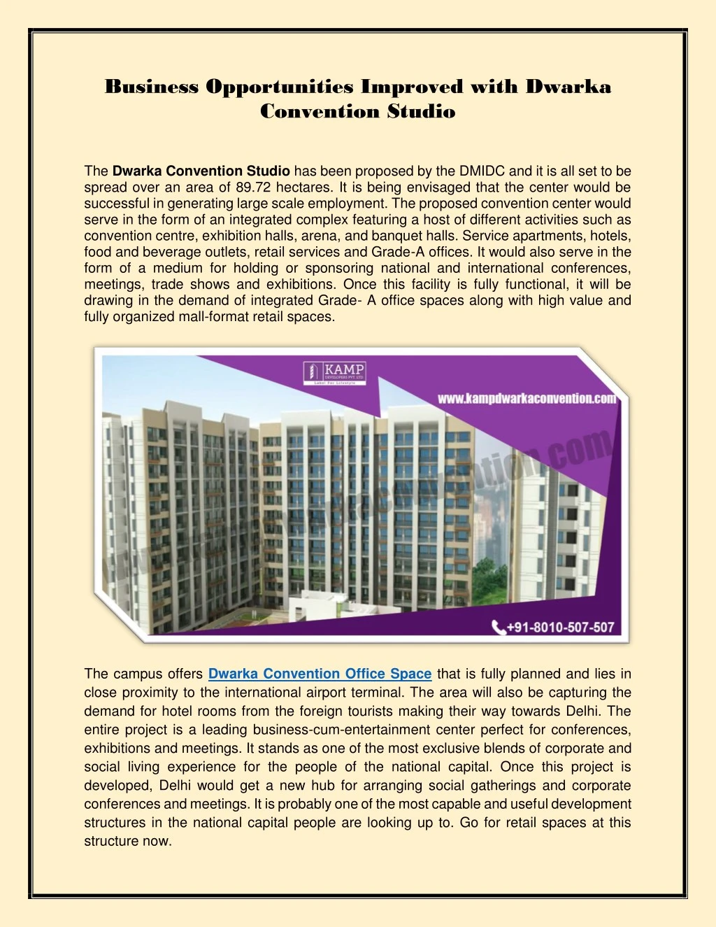 business opportunities improved with dwarka