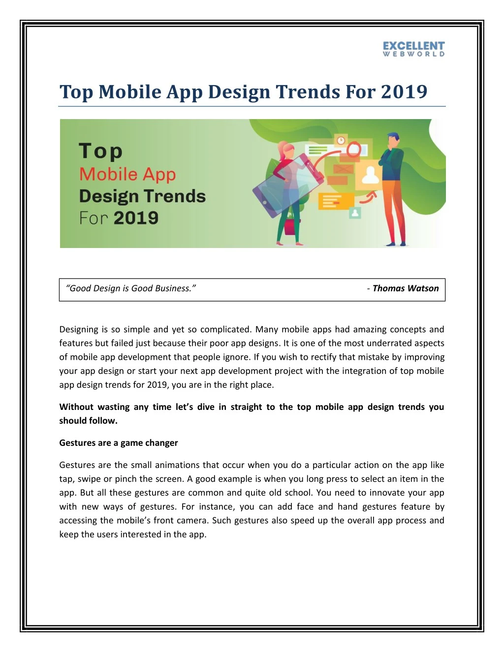 top mobile app design trends for 2019