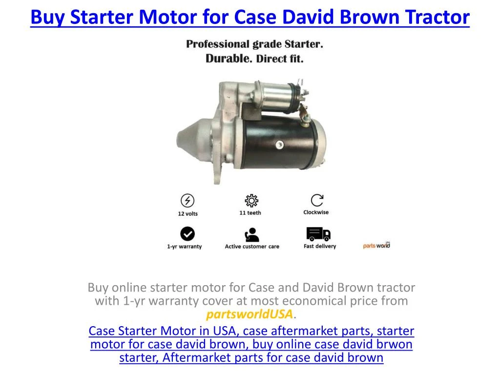 buy starter motor for case david brown tractor