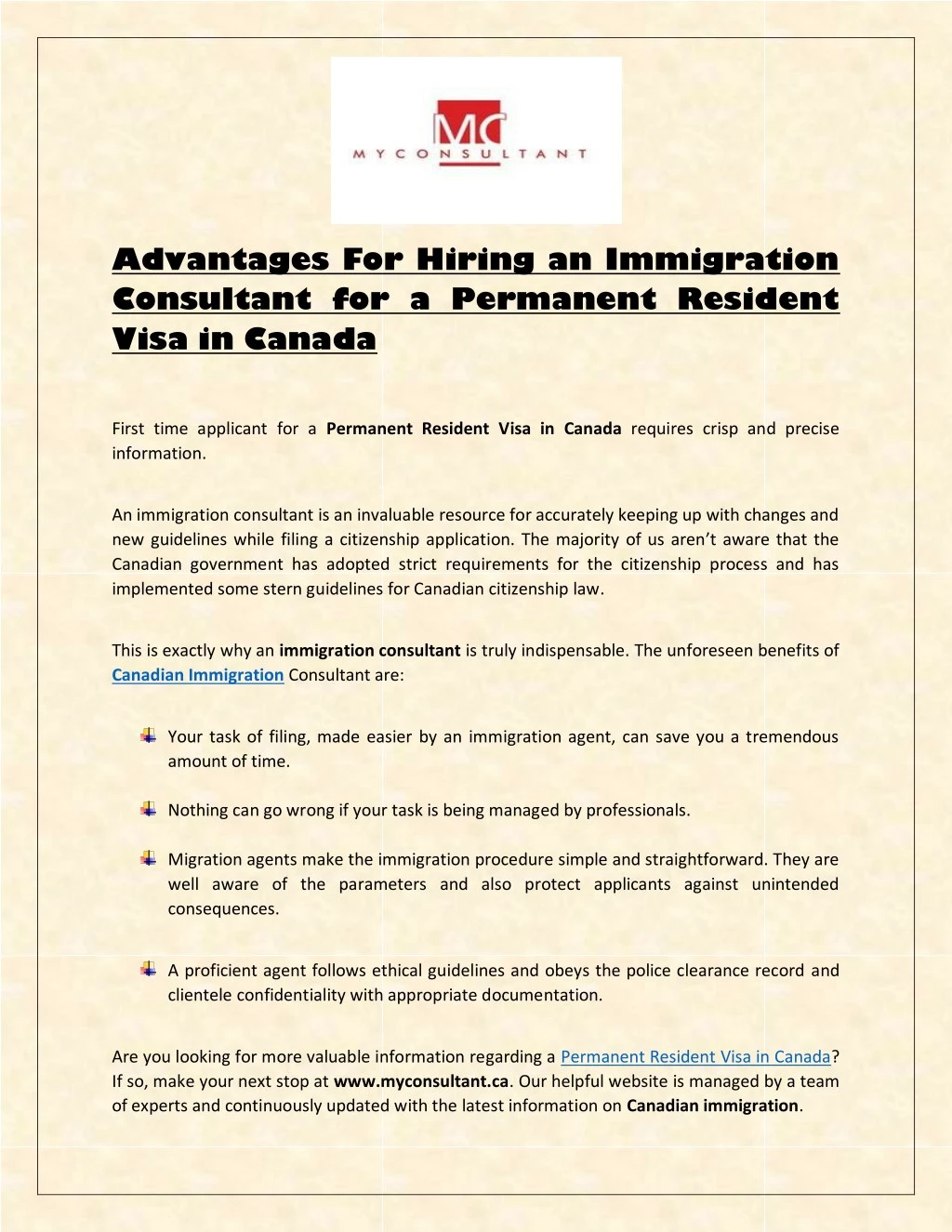 advantages for hiring an immigration consultant