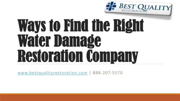 Ways to Find the Right Water Damage Restoration Company