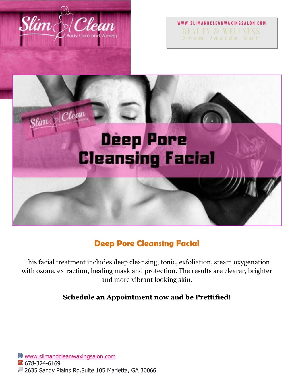 deep pore cleansing facial