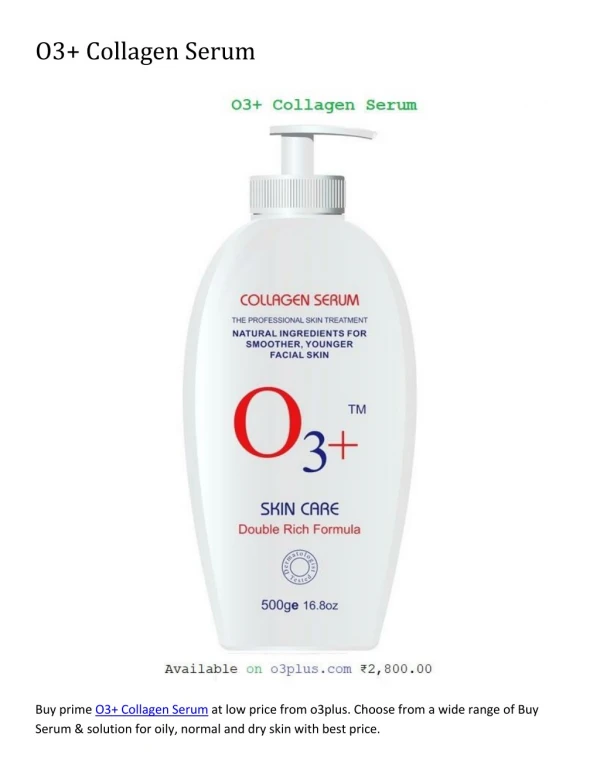 O3Plus Collagen Serum