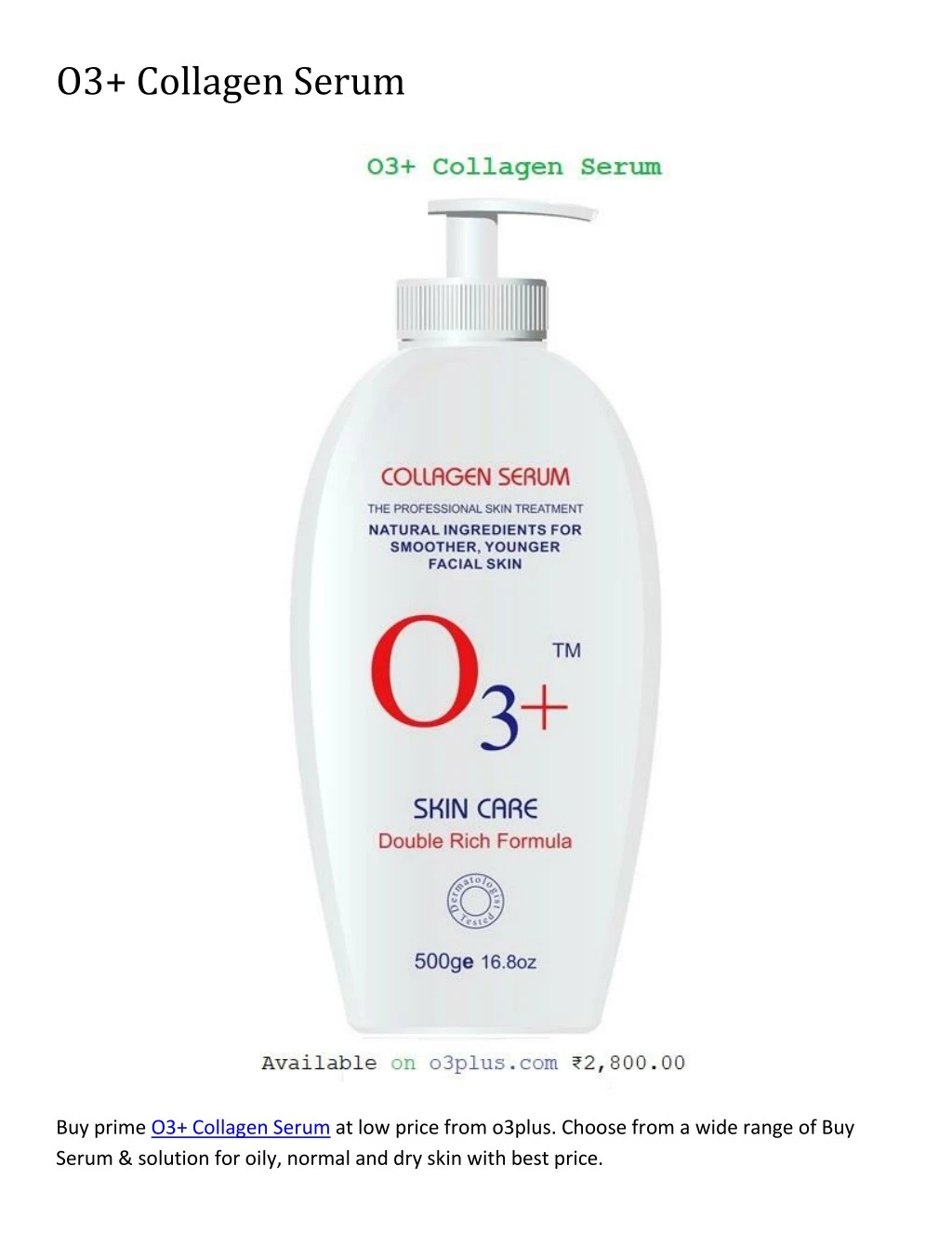 o3 collagen serum