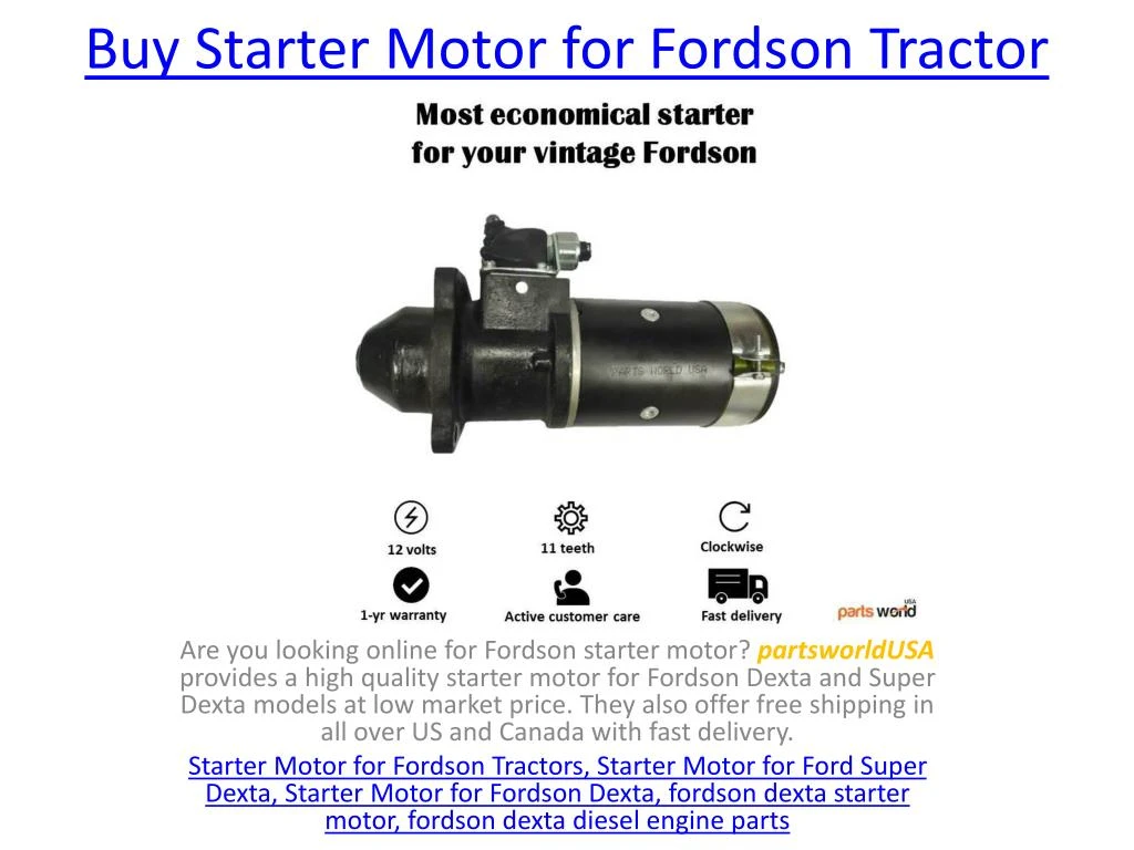 buy starter motor for fordson tractor