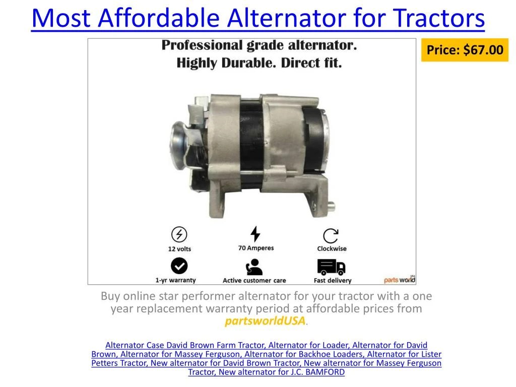 most affordable alternator for tractors