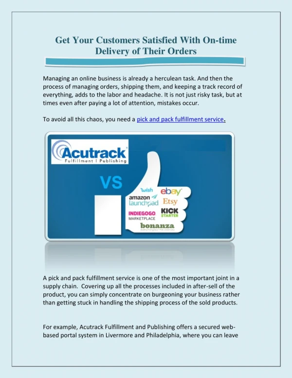 Get Your Customers Satisfied With On-time Delivery of Their Orders