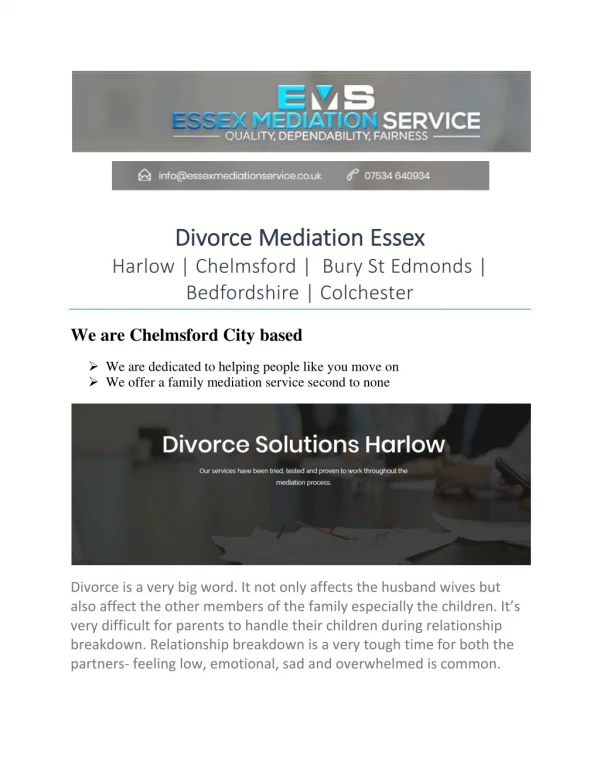 Divorce Mediation Essex
