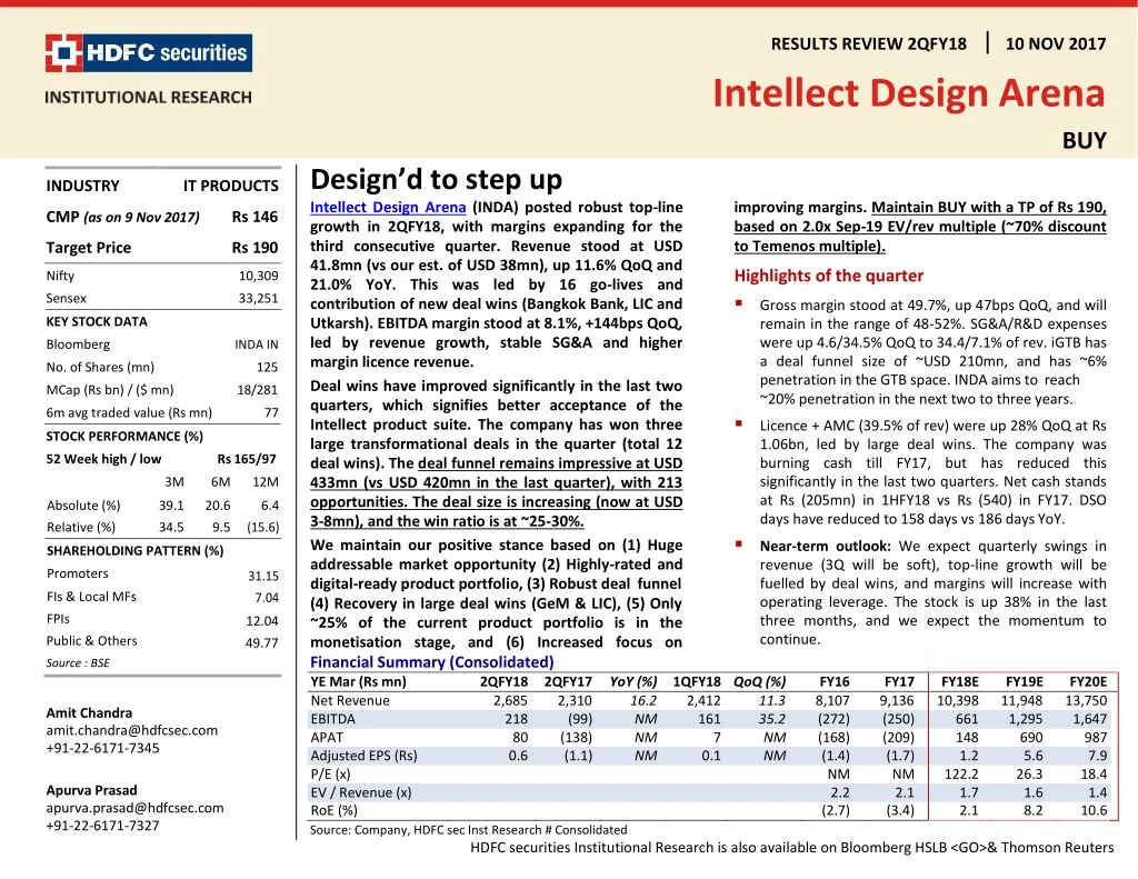 results review 2qfy18 intellect design arena