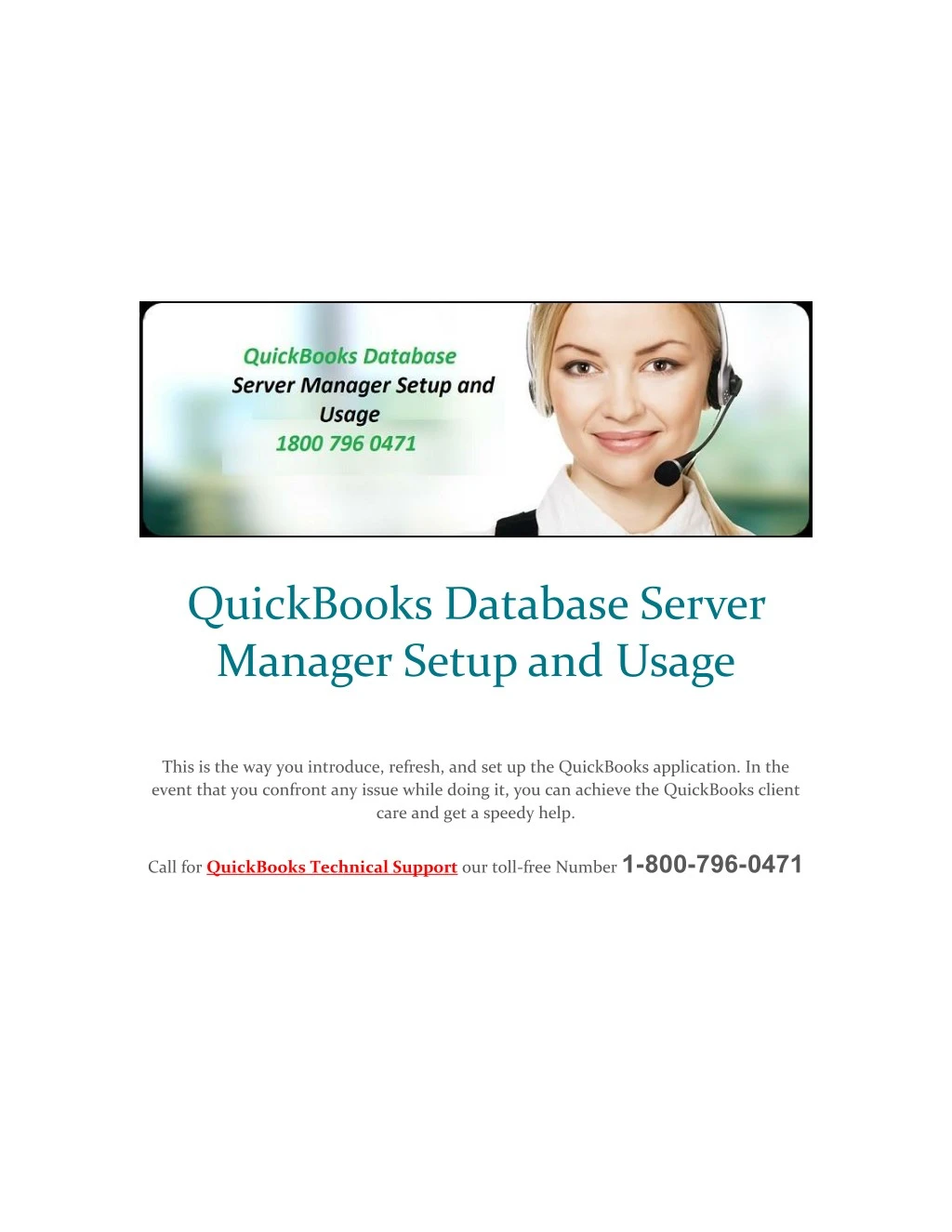 quickbooks database server manager setup and usage