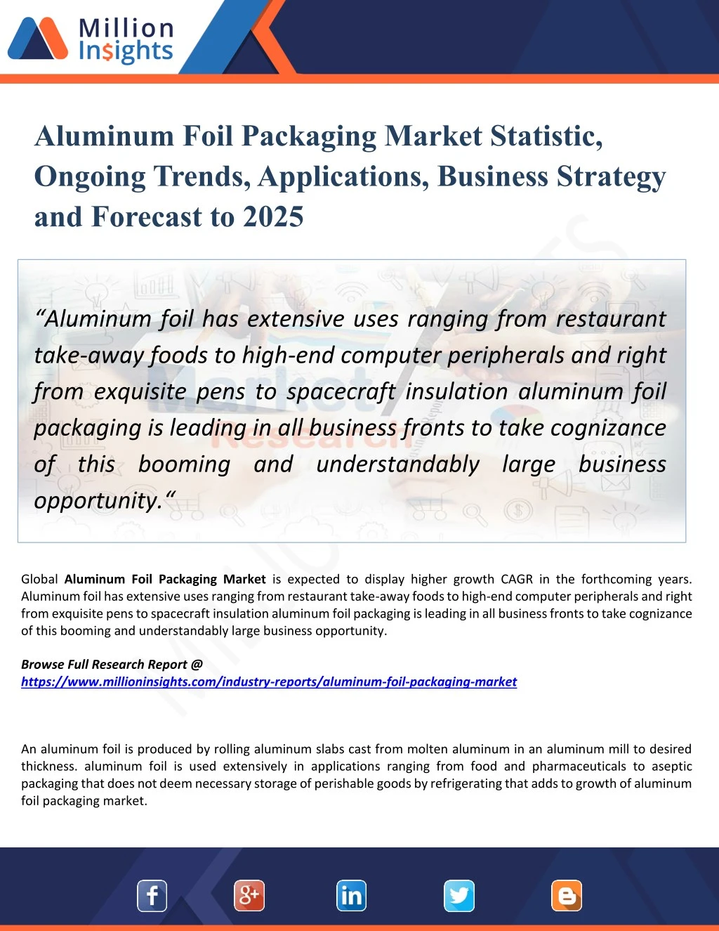 aluminum foil packaging market statistic ongoing