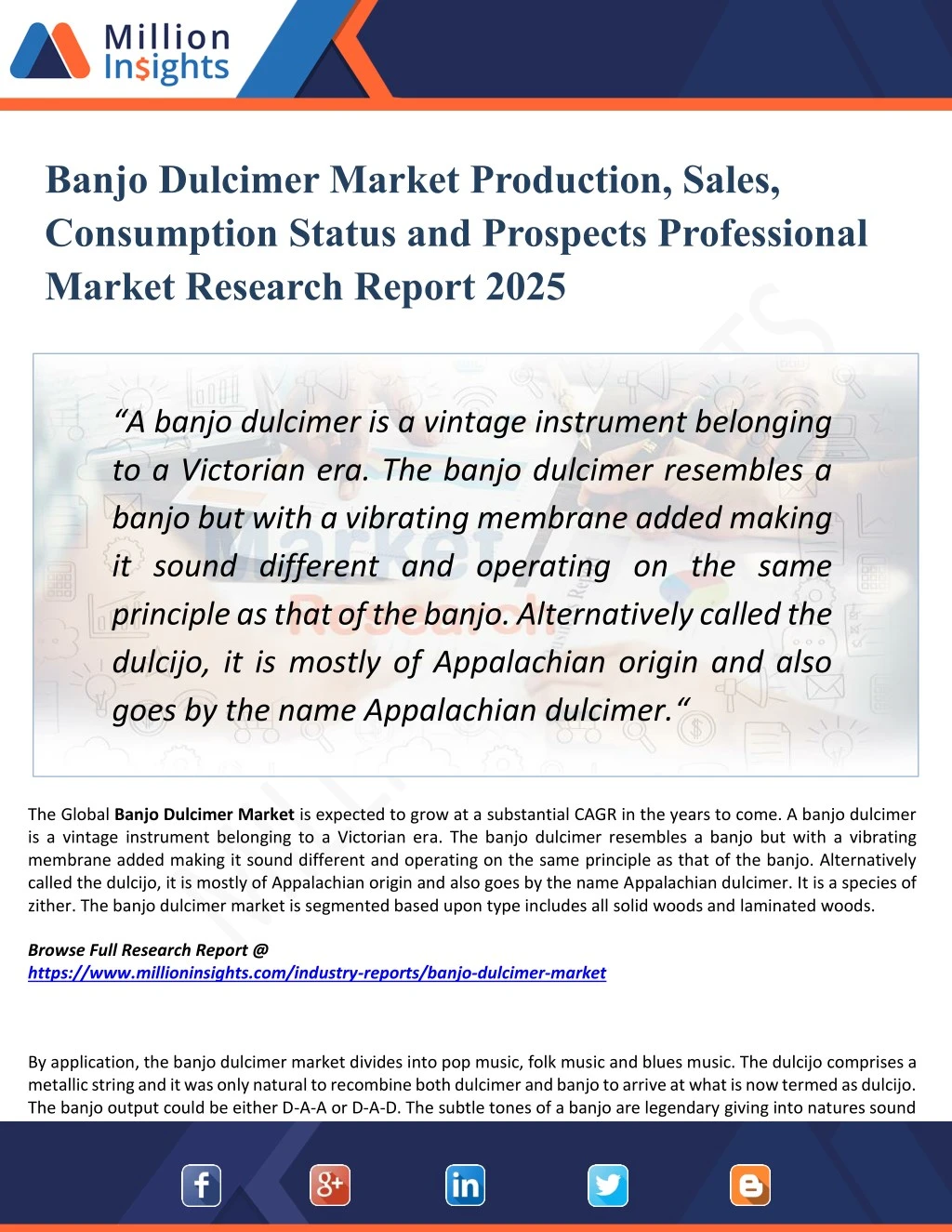 banjo dulcimer market production sales