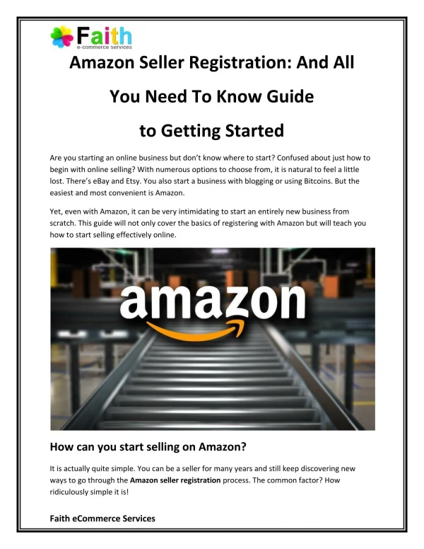 Amazon Seller Registration and All You Need To Know Guide to Getting Started