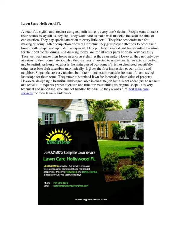 Lawn Care Hollywood FL