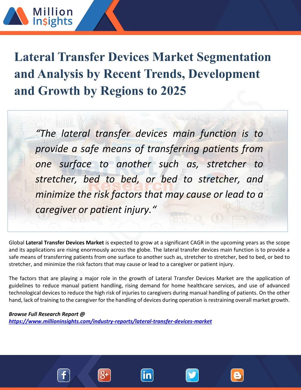 lateral transfer devices market segmentation