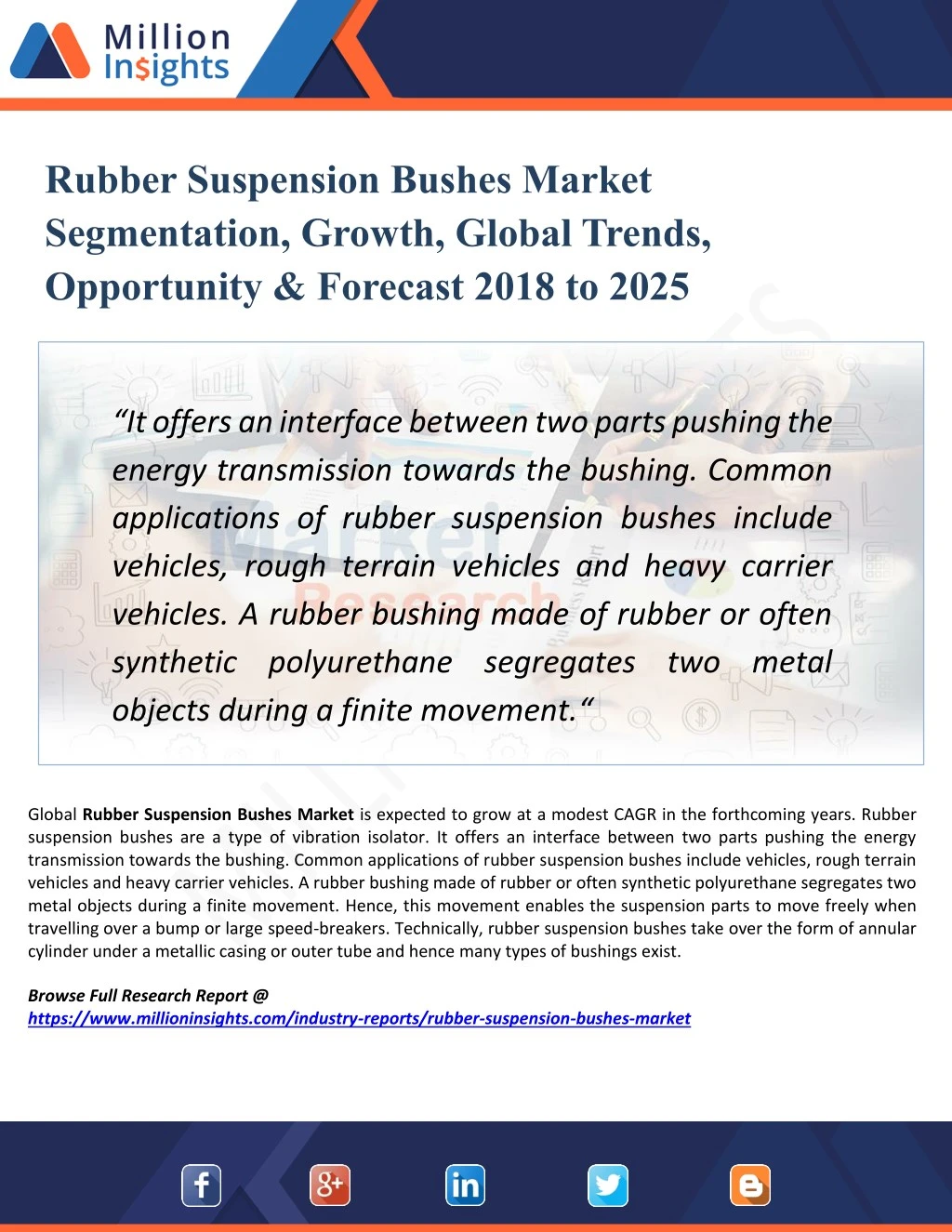 rubber suspension bushes market segmentation
