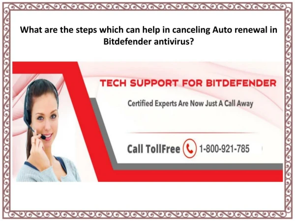 What are the steps which can help in canceling Auto renewal in Bitdefender antivirus?