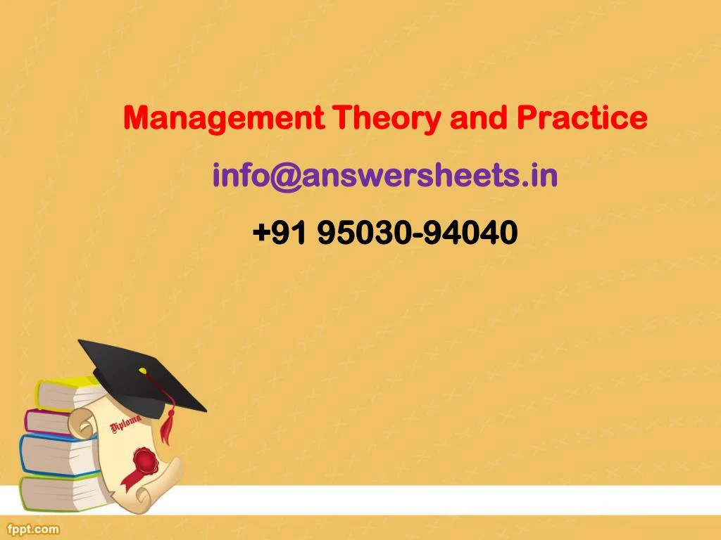 management theory and practice info@answersheets in 91 95030 94040