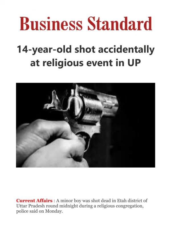 14-year-old shot accidentally at religious event in UP