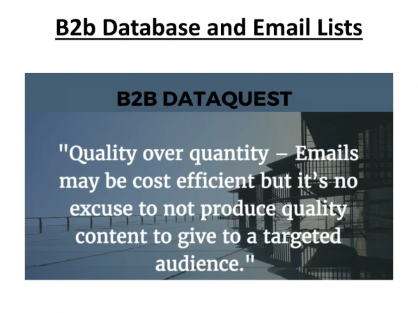 B2b Database and Email Lists