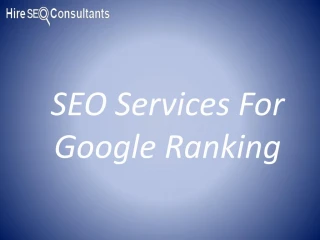 SEO Services For Google Ranking