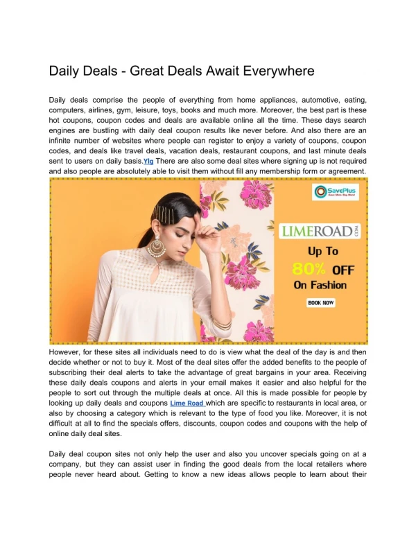 Daily Deals - Great Deals Await Everywhere