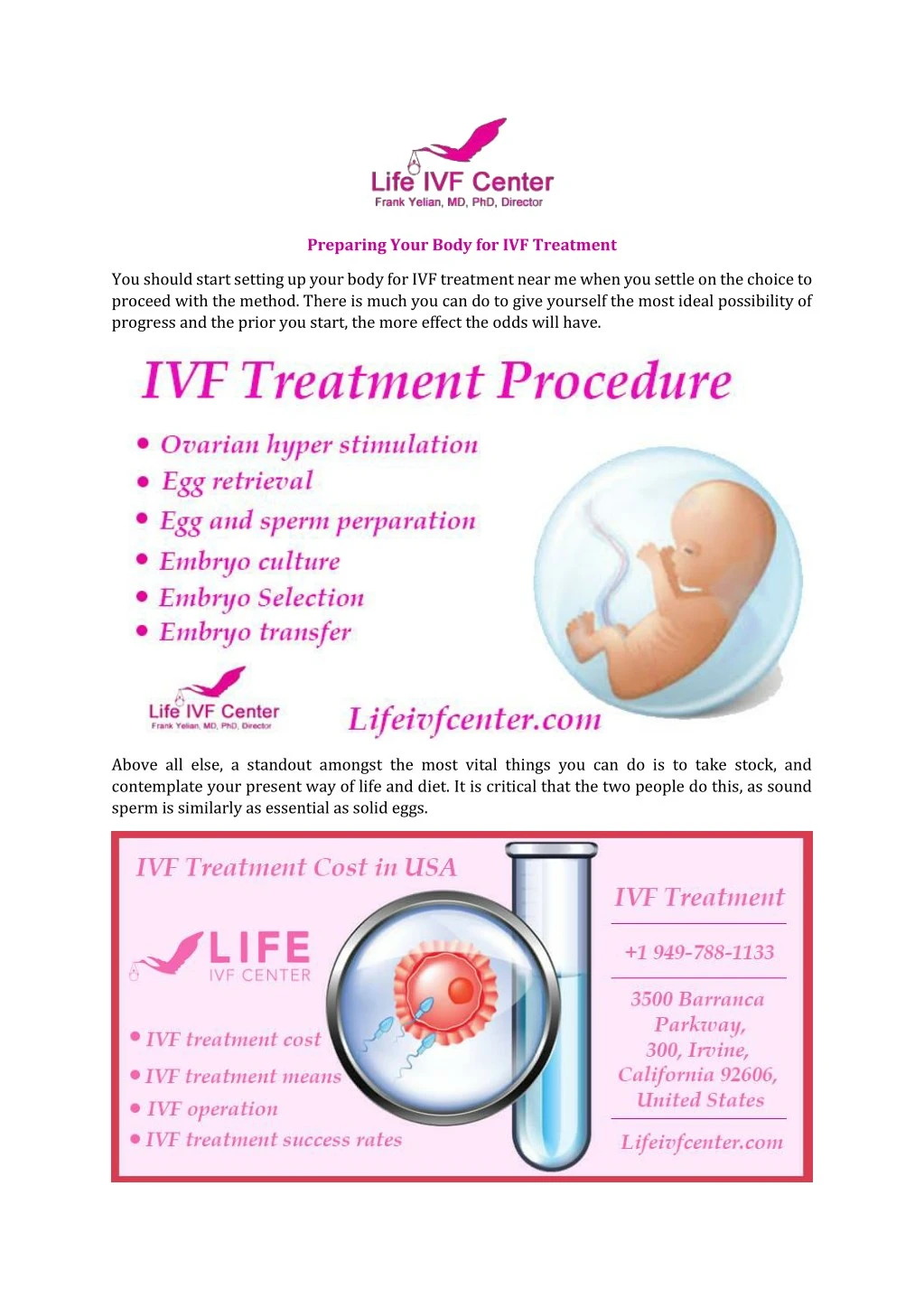 preparing your body for ivf treatment