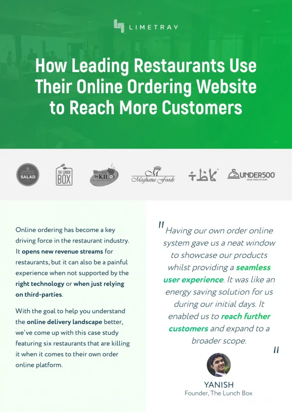 Online ordering for 6 restaurants - A case study