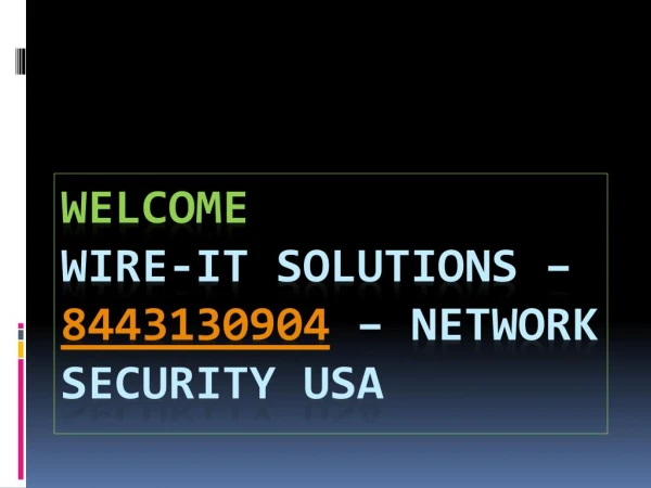 Wire IT Solutions | 8443130904 | Network Security Provider USA