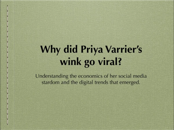 Priya Prakash Varrier - The story of her viral wink!