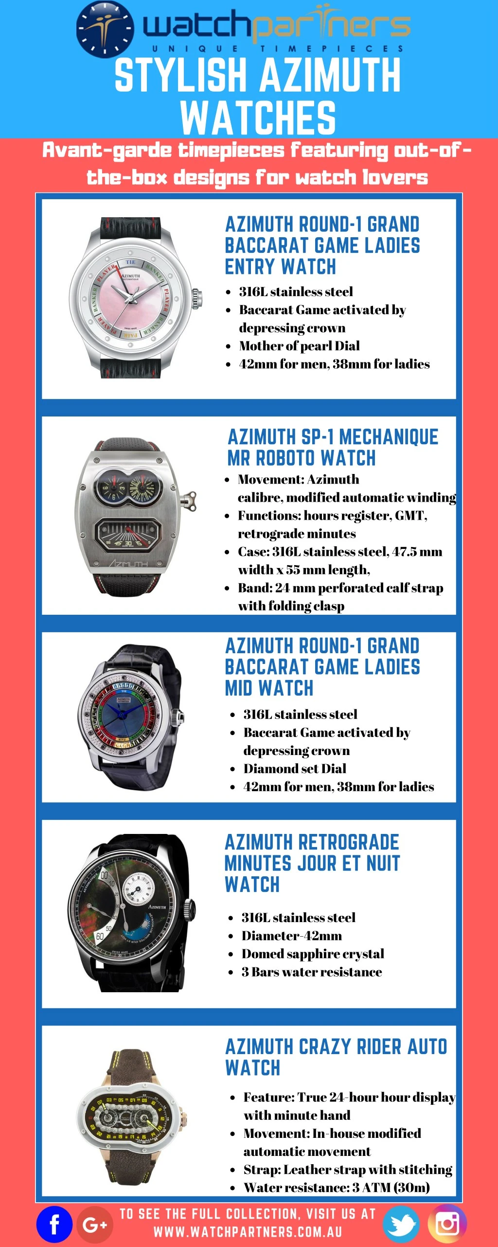 stylish azimuth watches avant garde timepieces