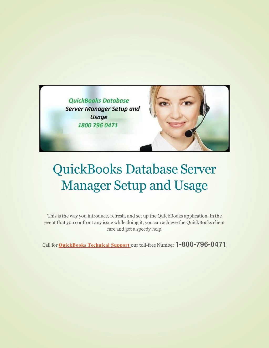 quickbooks database server manager setup and usage