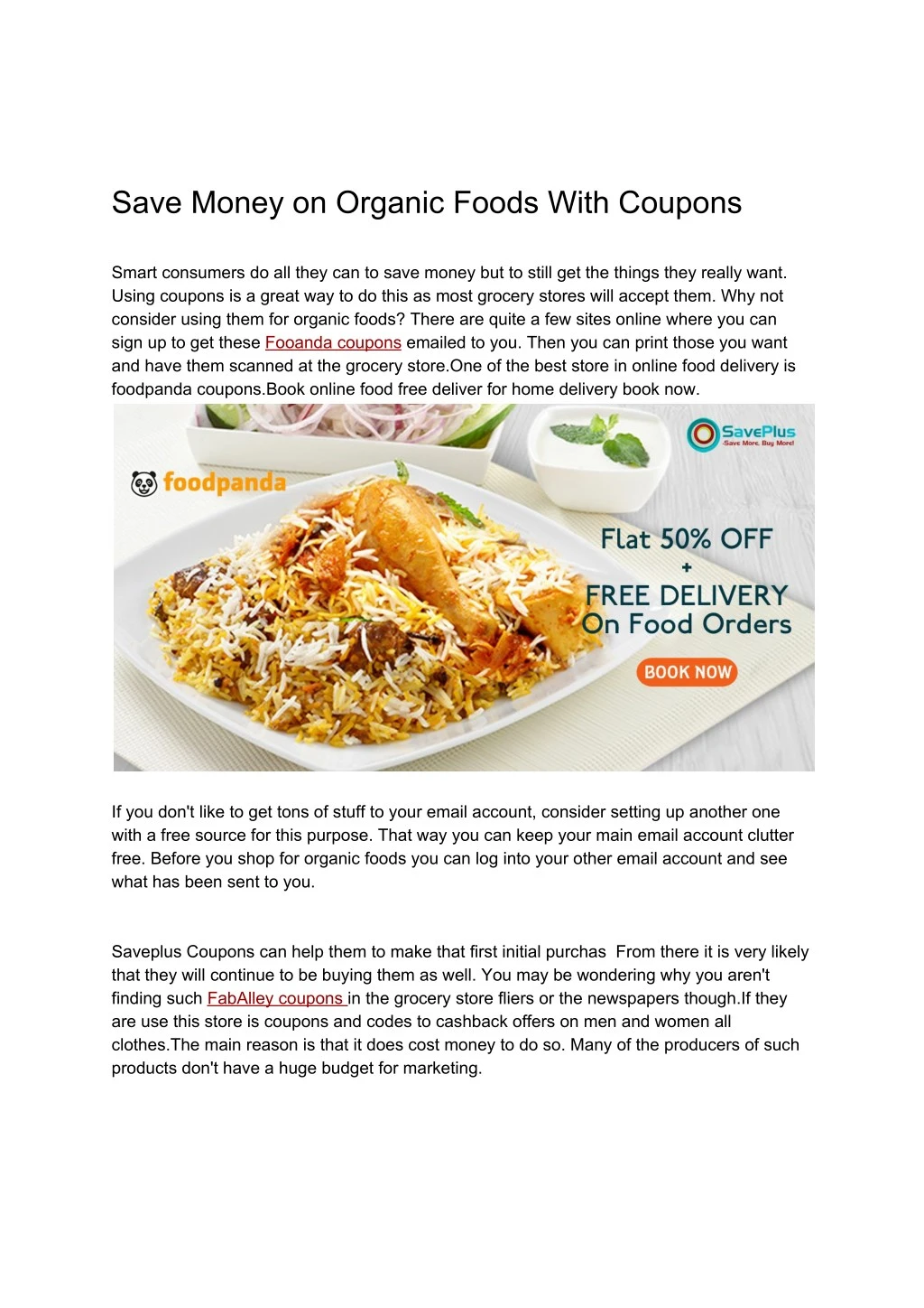 save money on organic foods with coupons