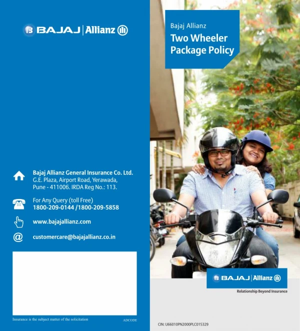 Bajaj Allianz Two Wheeler Insurance Plan